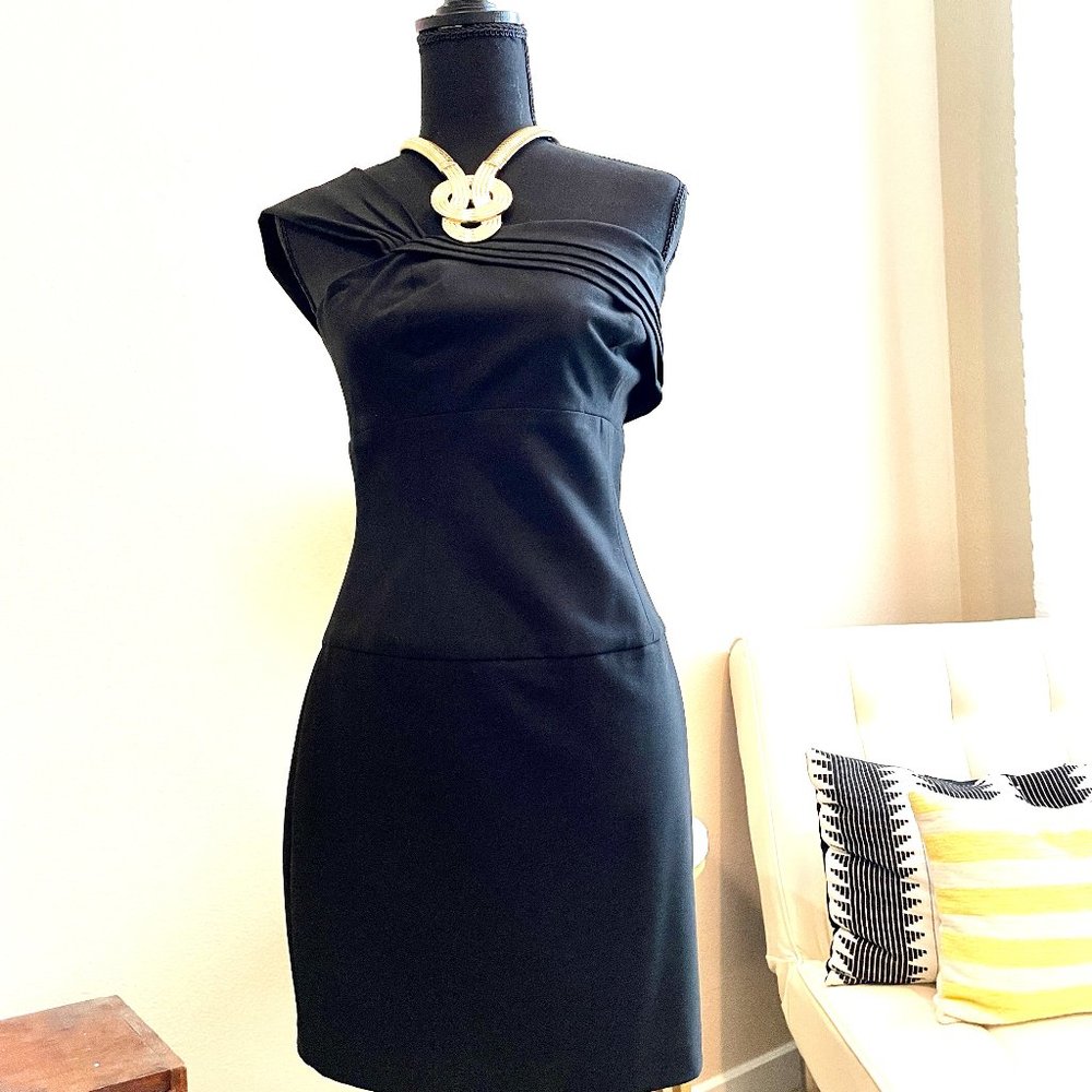 Black Halo One-Shoulder Sheath Mini-Dress